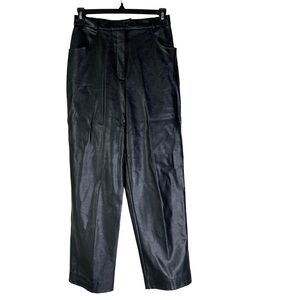 Conrad C Women’s High Waist Black Faux Leather Straight Leg Size 4 Petite New
